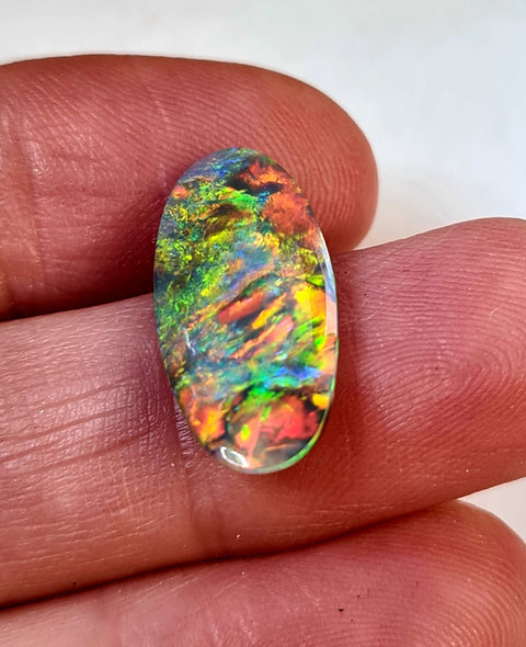 (1270) 3.17ct Brilliant Blood Red Solid Black Opal! Global Opals