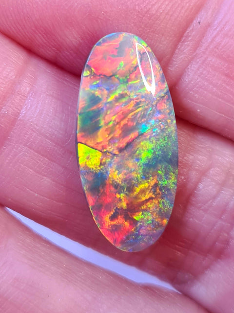 (1270) 3.17ct Brilliant Blood Red Solid Black Opal! Global Opals