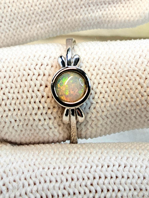 Beautiful Red/Orange Colorful Coober Pedy Silver 925 Opal Ring (CP27) Global Opals