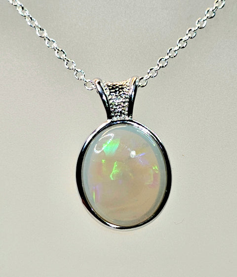 Coober Pedy White Opal Pendant (CPP31) Global Opals
