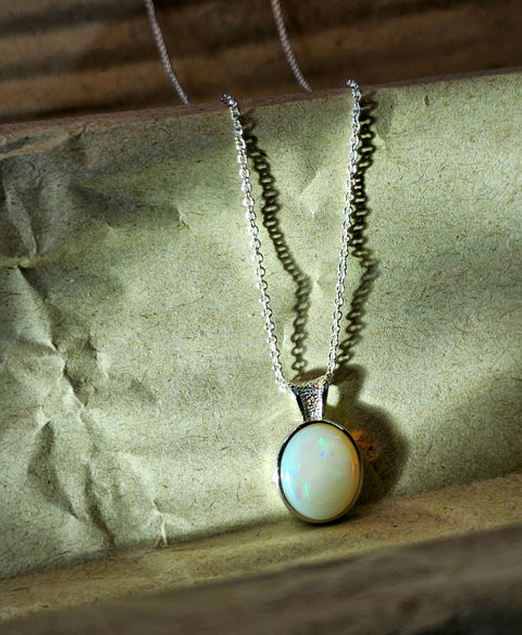 Coober Pedy White Opal Pendant (CPP31) Global Opals