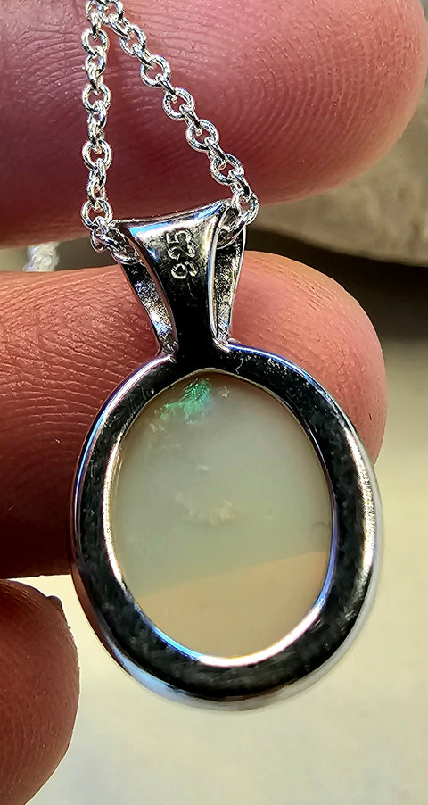 Coober Pedy White Opal Pendant (CPP31) Global Opals