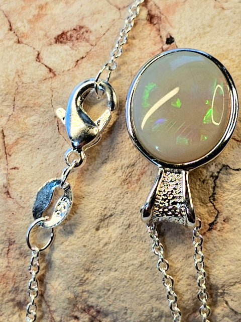 Coober Pedy White Opal Pendant (CPP31) Global Opals
