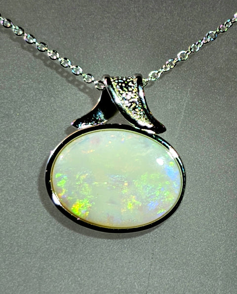 Coober Pedy Beautiful Bezel Sterling Silver 925 Opal Pendant (CPP32) Global Opals