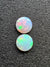 Solid Pair .64ct Round Lightning Ridge Opal CR49 Global Opals