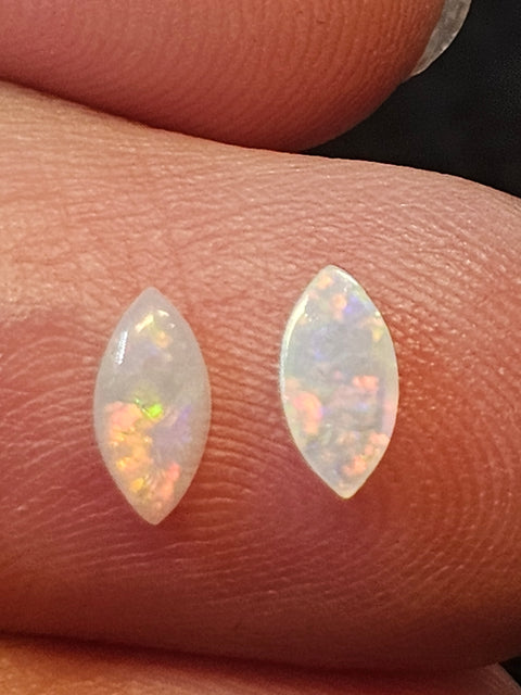 Bright Calibrated .36ct Solid Crystal Opal Pairs CA81 Global Opals