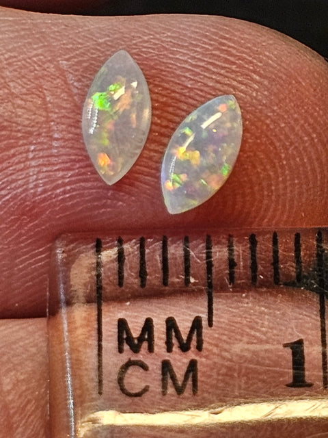 Bright Calibrated .36ct Solid Crystal Opal Pairs CA81 Global Opals