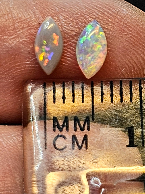 Bright Calibrated .34ct Solid Crystal Opal Pairs CA82 Global Opals