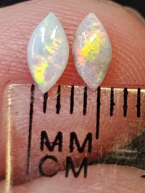 Bright Calibrated .34ct Solid Crystal Opal Pair CA84 Global Opals