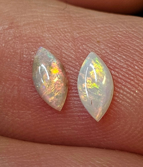 Bright Calibrated .34ct Solid Crystal Opal Pair CA84 Global Opals
