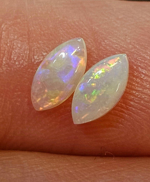 Bright Calibrated .38ct Solid Crystal Opal Pair CA85 Global Opals