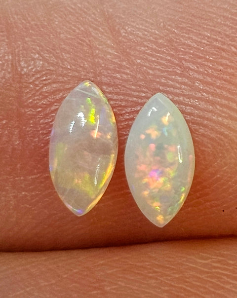 Bright Calibrated .38ct Solid Crystal Opal Pair CA85 Global Opals