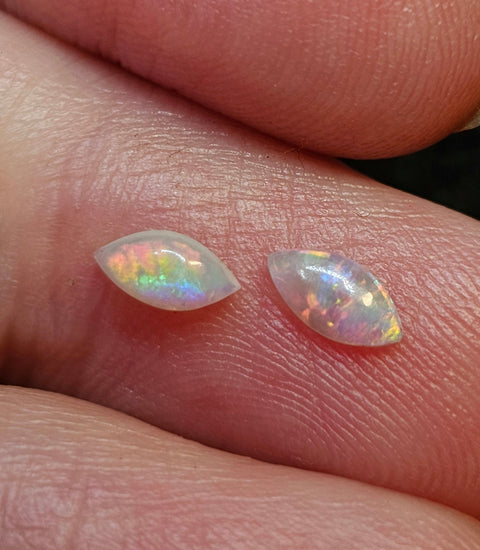 Bright Calibrated .31ct Solid Crystal Opal Pair CA86 Global Opals