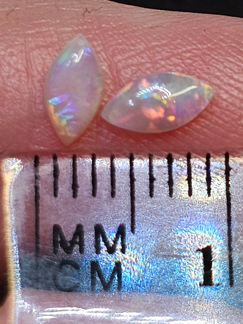Bright Calibrated .31ct Solid Crystal Opal Pair CA86 Global Opals