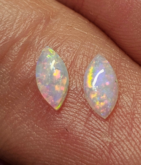 Bright Calibrated .39ct Solid Crystal Opal Pair CA87 Global Opals