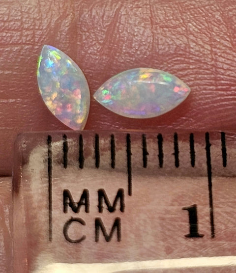 Bright Calibrated .39ct Solid Crystal Opal Pair CA87 Global Opals