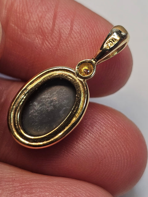 Bright Green Blue Solid Black Opal 18ct Gold Pendant 126 Global Opals