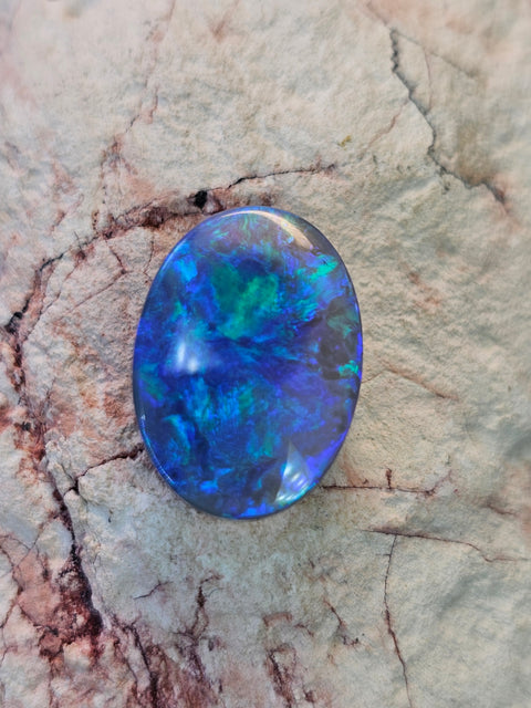 1319 - Brilliant Lightning Ridge Opal 10.62ct - Natural Solid Dark Opal Global Opals