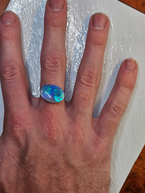 1319 - Brilliant Lightning Ridge Opal 10.62ct - Natural Solid Dark Opal Global Opals