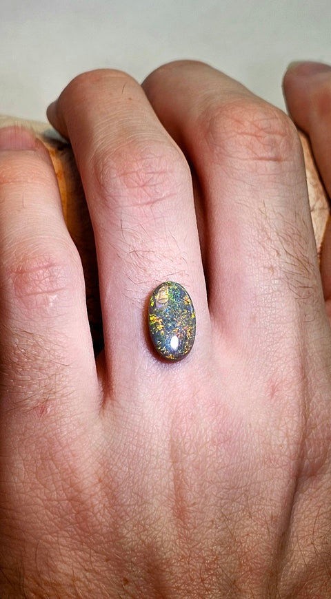 Brilliant Orange-Green 2.22ct Solid Black Opal 134 Global Opals