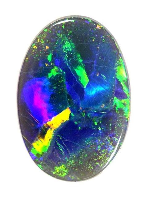 1.70cts A Bright Unusual Pattern Solid Black Opal (GLO-2117) freeshipping - Global Opals
