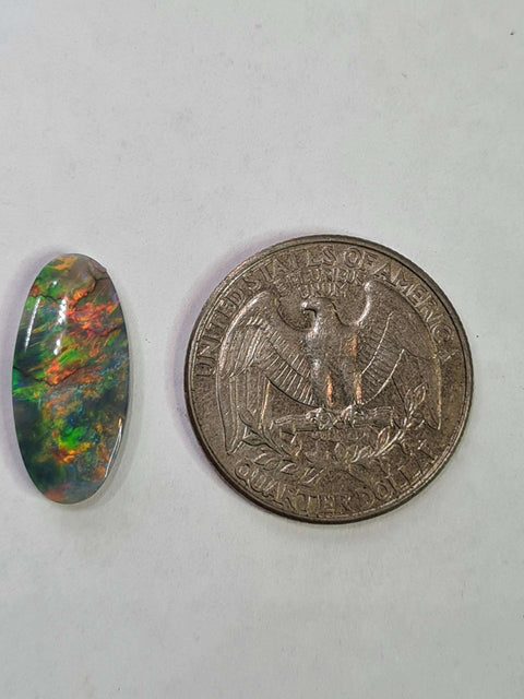 (1270) 3.17ct Brilliant Blood Red Solid Black Opal! Global Opals