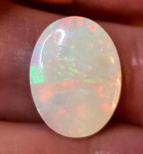 3.89ct Solid Lightning Ridge Beautiful Green/Red-Orange Light Opal 1078 Global Opals