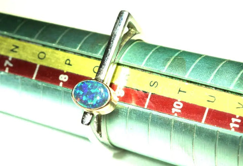 (RPG-504) Striking Square 9ct Gold Bezel Set Stunning Opal Ring! freeshipping - Global Opals