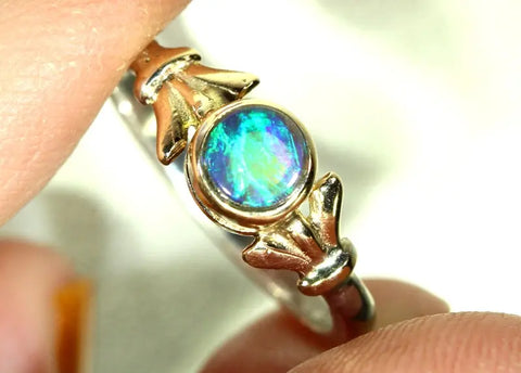 (RPG-516) Bezel Set Fine Detail Bright Solid Black Opal Ring! freeshipping - Global Opals