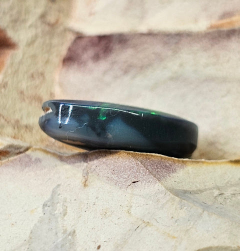 Spectacular Broad Pattern Lightning Ridge Solid Black 4.04ct Opal 073 Global Opals