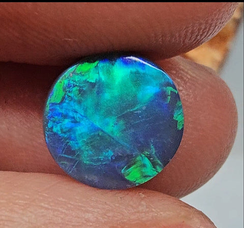 Brilliant Gem! Solid Black Blue/Green 2.62ct Solid Lightning Ridge Opal 1246 Global Opals