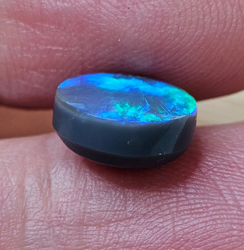Brilliant Gem! Solid Black Blue/Green 2.62ct Solid Lightning Ridge Opal 1246 Global Opals