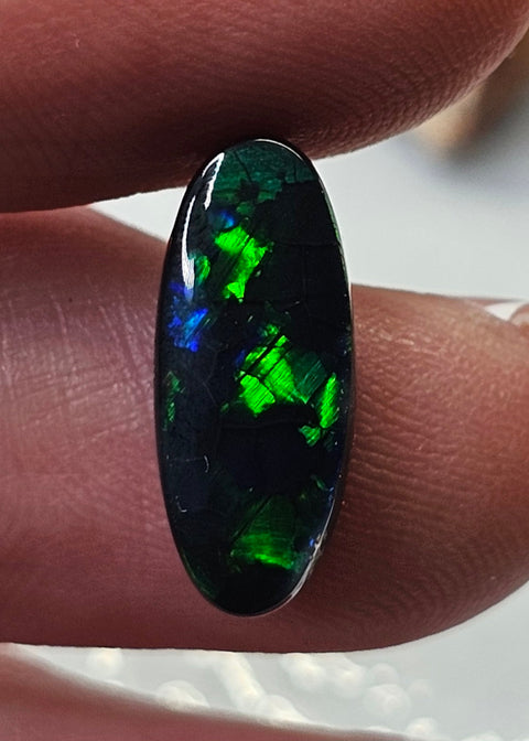 Super Black Unique 3.86ct Solid Lightning Ridge Opal GJM301 Global Opals
