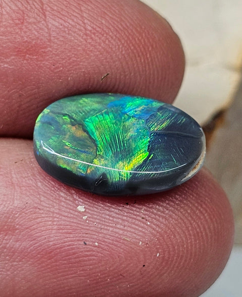 Broad Pattern Lightning Ridge Solid Black Opal 073 / 4.04ct Global Opals
