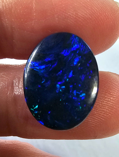 Beautiful 7.21ct Royal Blue Solid Black Lightning Ridge Opal GJM308 Global Opals