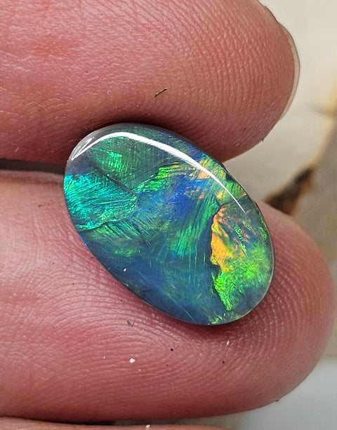 Broad Pattern Lightning Ridge Solid Black Opal 073 / 4.04ct Global Opals