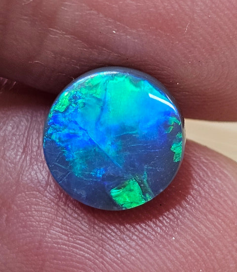 Brilliant Gem! Solid Black Blue/Green 2.62ct Solid Lightning Ridge Opal 1246 Global Opals