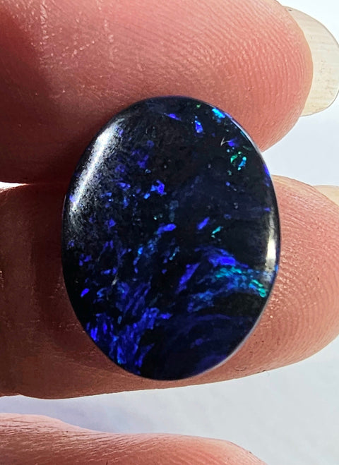 Beautiful 7.21ct Royal Blue Solid Black Lightning Ridge Opal GJM308 Global Opals