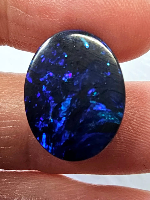 Beautiful 7.21ct Royal Blue Solid Black Lightning Ridge Opal GJM308 Global Opals
