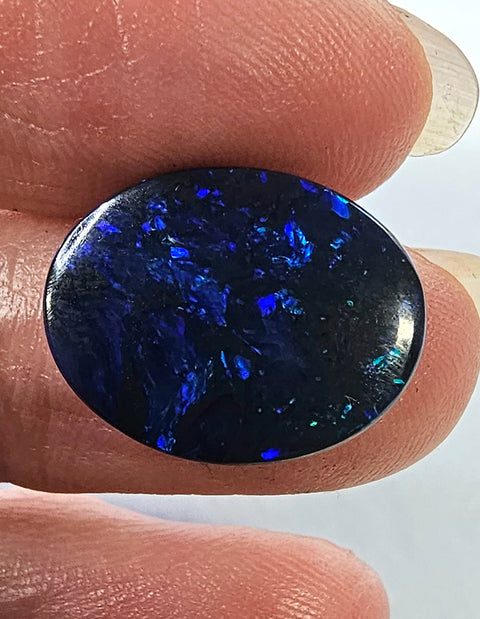 Beautiful 7.21ct Royal Blue Solid Black Lightning Ridge Opal GJM308 Global Opals