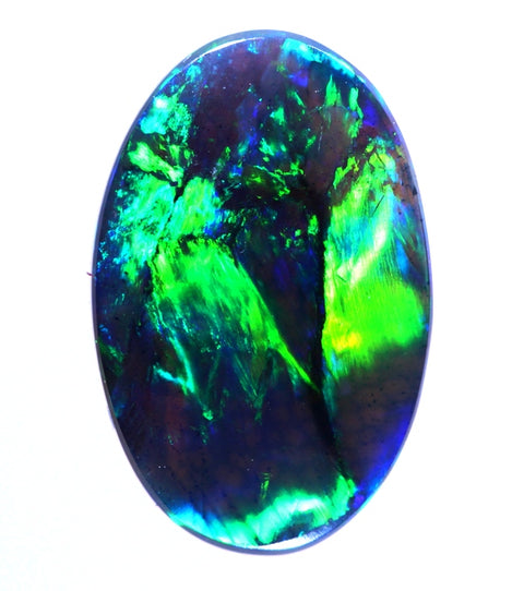 Brilliant Blue/Green Flashes Of Orange 2.16ct Solid black Opal GJM002