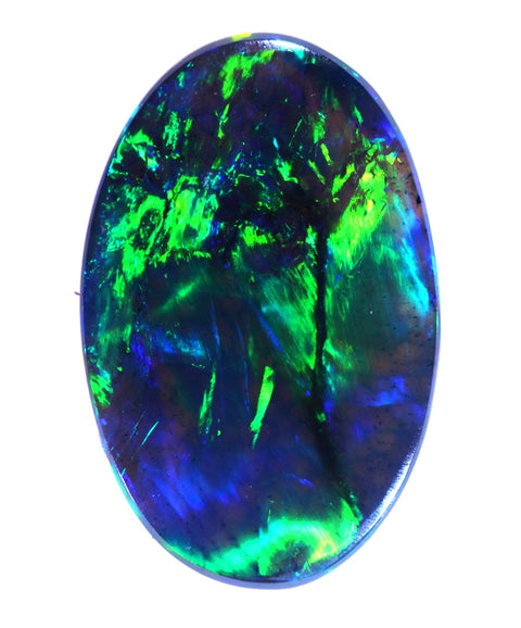 Brilliant Blue/Green Flashes Of Orange 2.16ct Solid black Opal GJM002