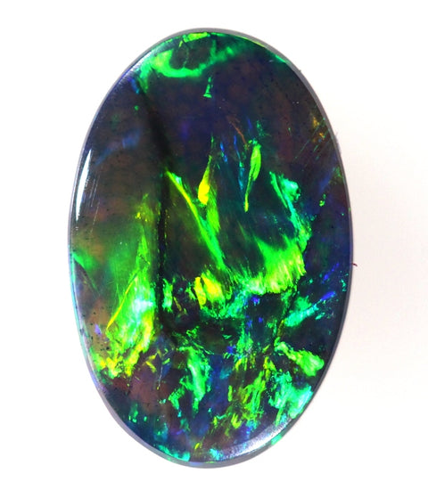 Brilliant Blue/Green Flashes Of Orange 2.16ct Solid black Opal GJM002