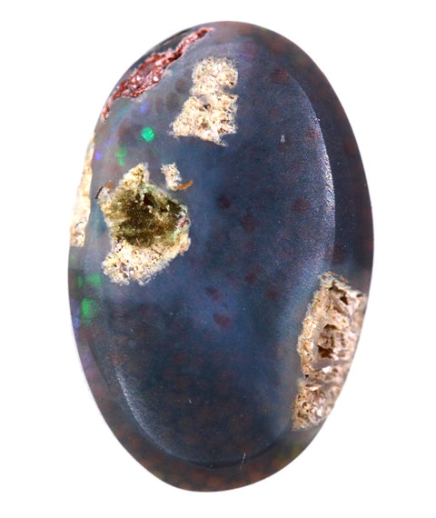 Brilliant Blue/Green Flashes Of Orange 2.16ct Solid black Opal GJM002