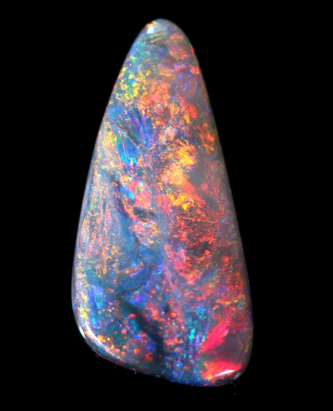 Bright Red/Orange Off Tear Drop Solid Lightning Ridge Opal GJM008