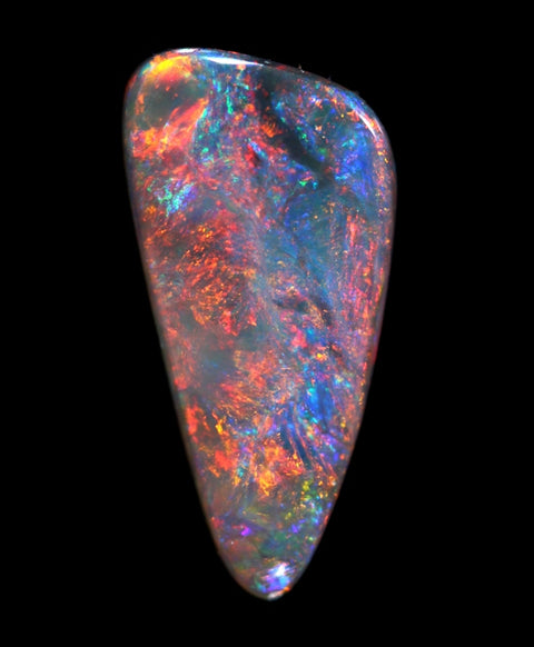 Bright Red/Orange Off Tear Drop Solid Lightning Ridge Opal GJM008