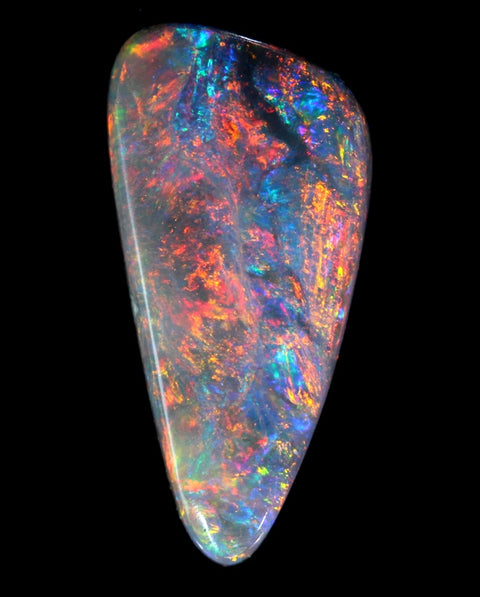 Bright Red/Orange Off Tear Drop Solid Lightning Ridge Opal GJM008