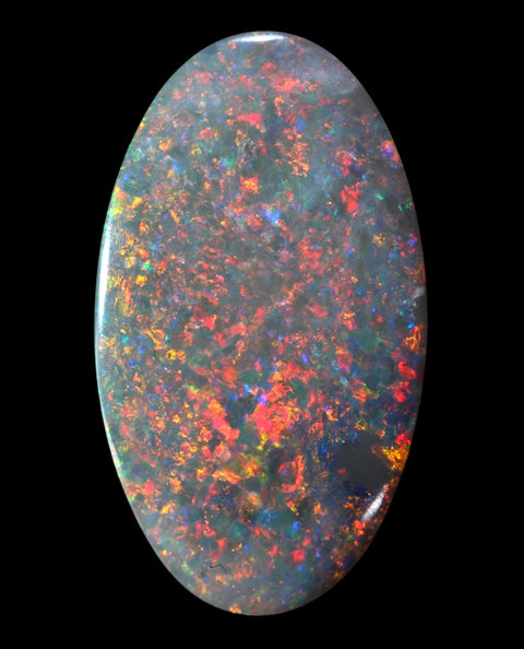 Natural Red Multi-Coloured 4.82ct Solid Semi-Black Opal GJM012