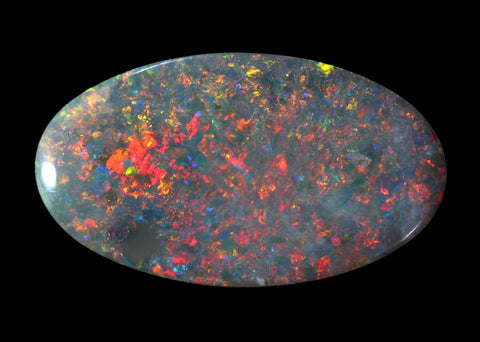 Natural Red Multi-Coloured 4.82ct Solid Semi-Black Opal GJM012
