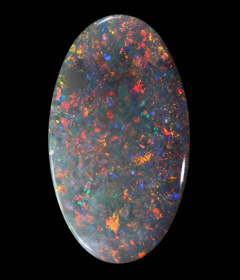 Natural Red Multi-Coloured 4.82ct Solid Semi-Black Opal GJM012